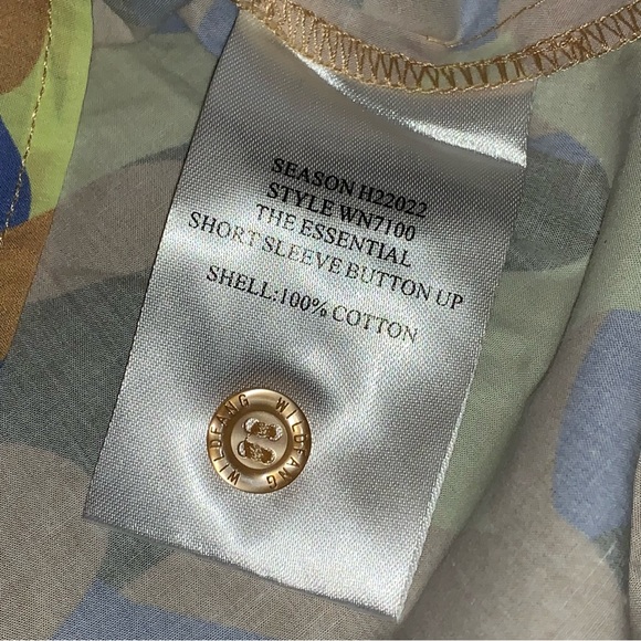 NWT Wildfang Essential Short Sleeve Abstract Bold Button Up Shirt - Picture 9 of 12